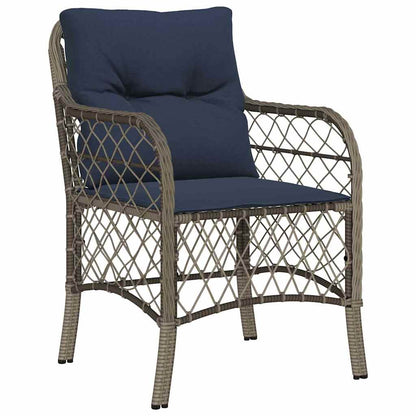 Set da Pranzo per Giardino 3 pcs Grigio e Nero Rattan | homemem39