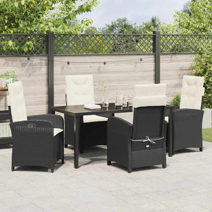 Set da Pranzo per Giardino 5 pcs Nero polyrattan - homemem39