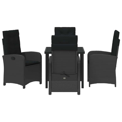 Set da Pranzo per Giardino 5 pcs Nero polyrattan - homemem39