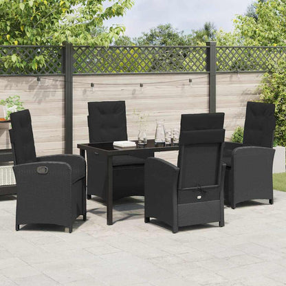 Set da Pranzo per Giardino 5 pcs Nero polyrattan - homemem39