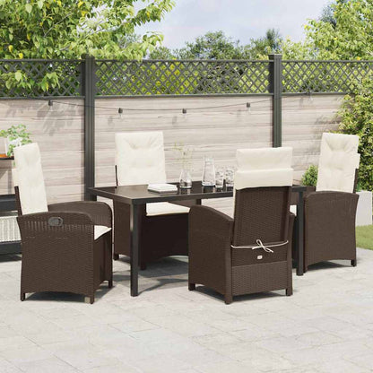 Set da Pranzo per Giardino 5 pcs Marrone polyrattan - homemem39