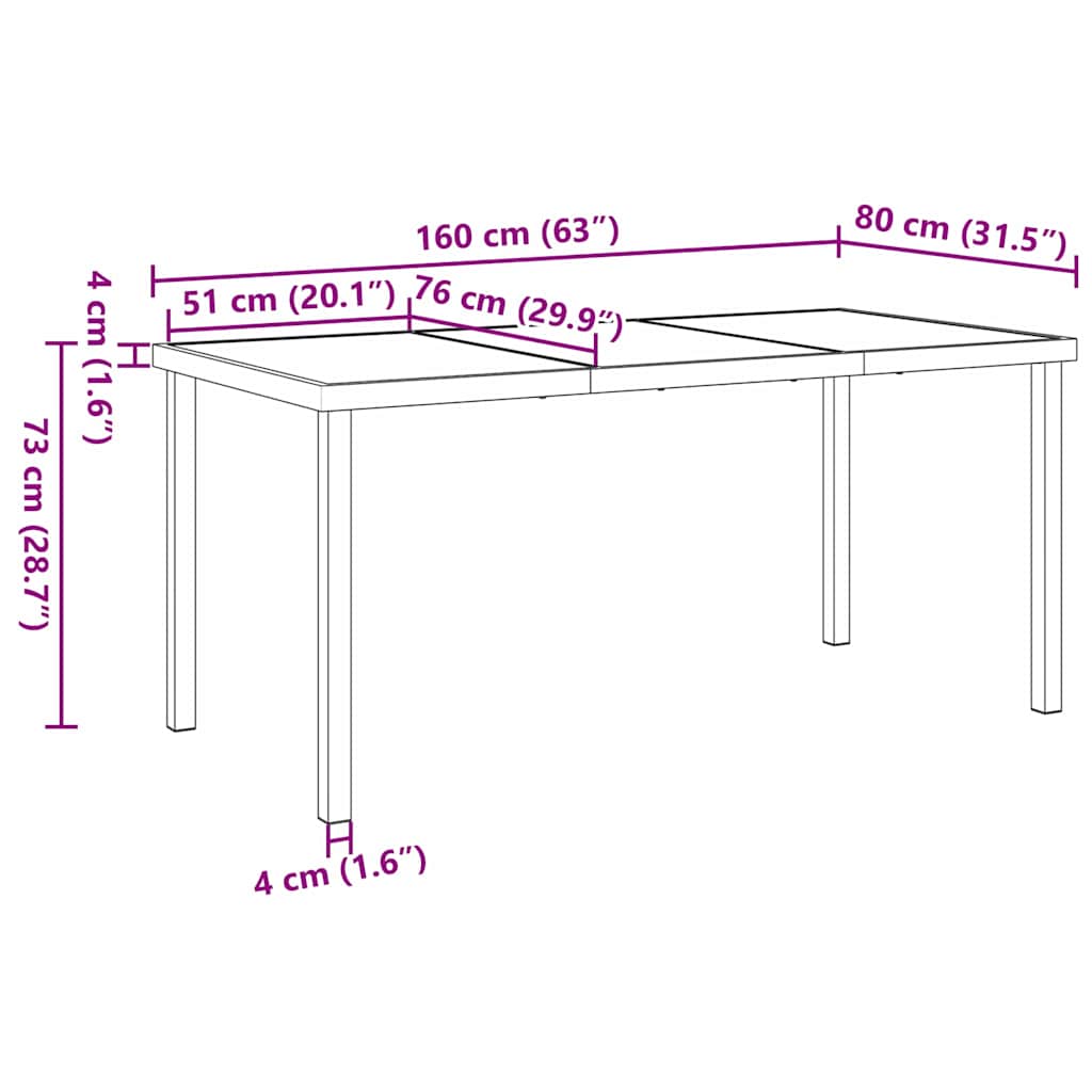 Set da Pranzo per Giardino 7 pcs Marrone polyrattan - homemem39