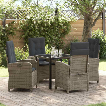 Set da Pranzo per Giardino 5 pcs Grigio polyrattan - homemem39