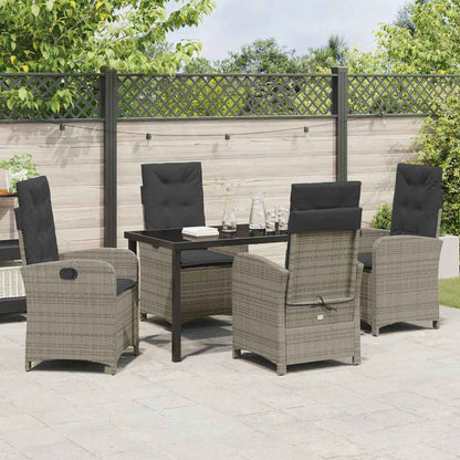 Set da Pranzo per Giardino 5 pcs Grigio polyrattan - homemem39