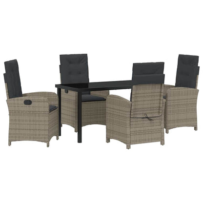 Set da Pranzo per Giardino 5 pcs Grigio polyrattan - homemem39