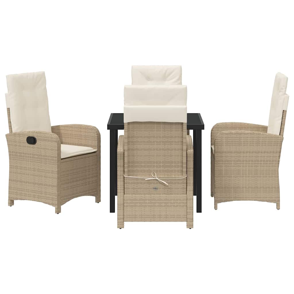 Set da Pranzo per Giardino 5 pcs Beige polyrattan - homemem39