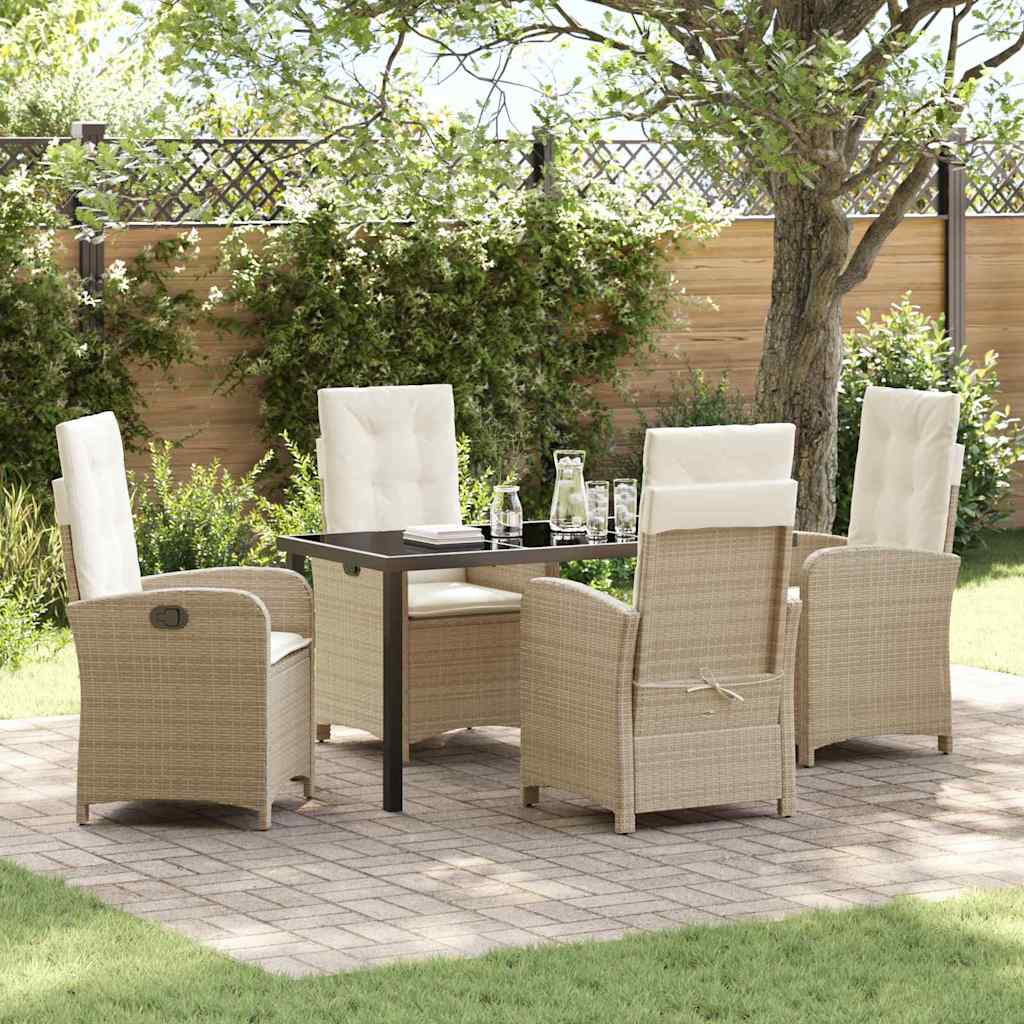Set da Pranzo per Giardino 5 pcs Beige polyrattan - homemem39