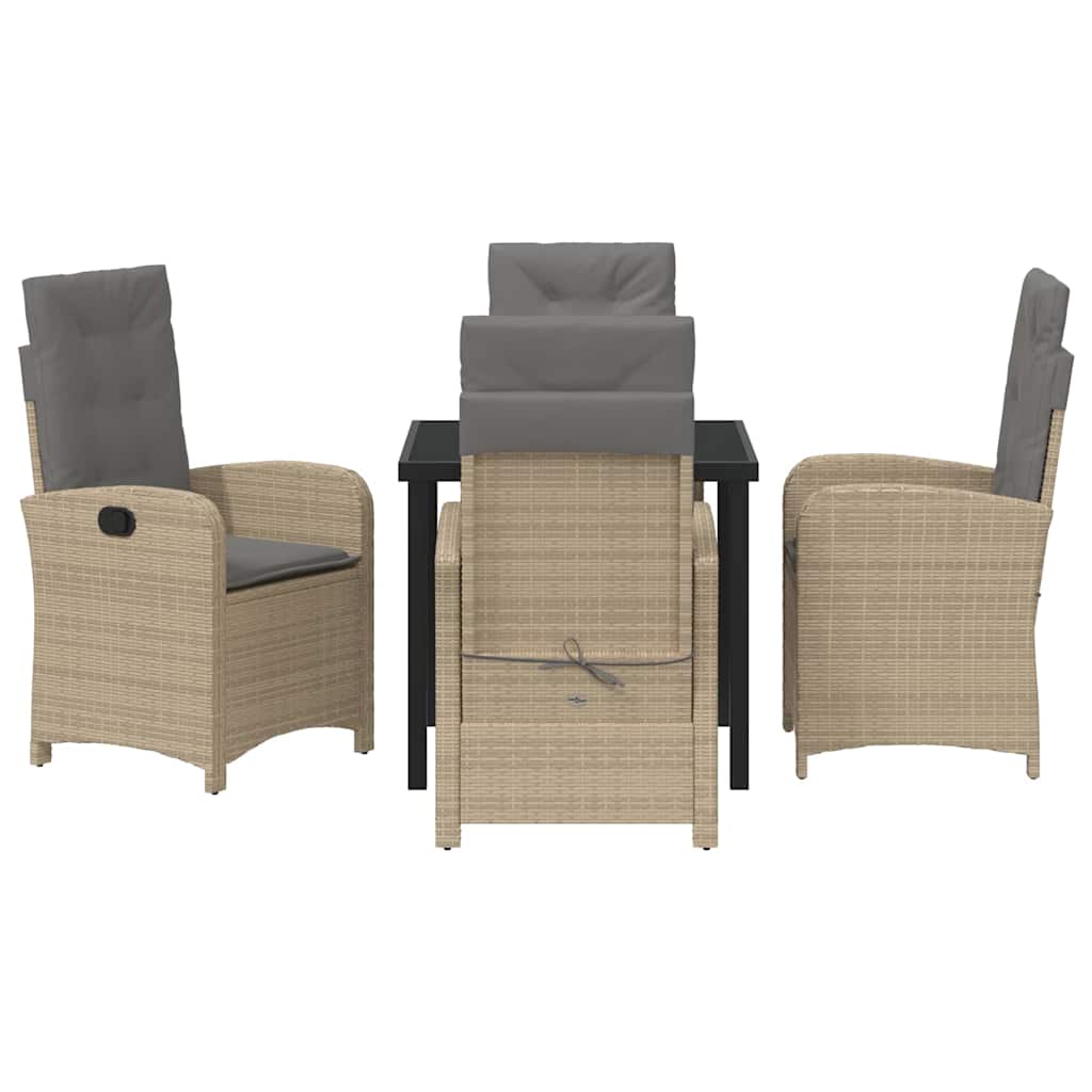 Set da Pranzo per Giardino 5 pcs Beige polyrattan - homemem39