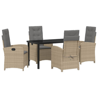 Set da Pranzo per Giardino 5 pcs Beige polyrattan - homemem39