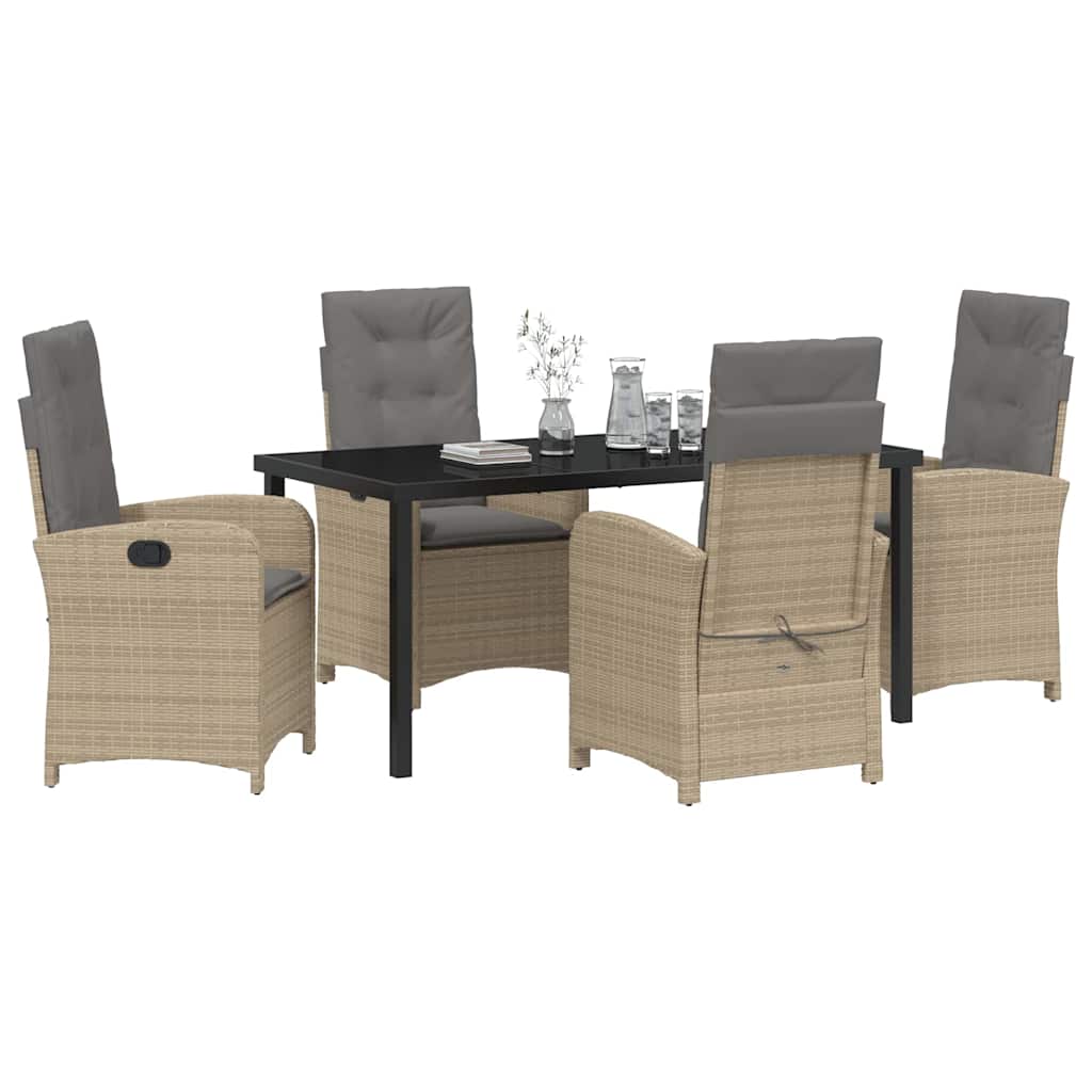 Set da Pranzo per Giardino 5 pcs Beige polyrattan - homemem39