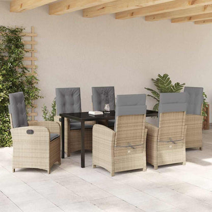 Set da Pranzo per Giardino 7 pcs Beige polyrattan - homemem39