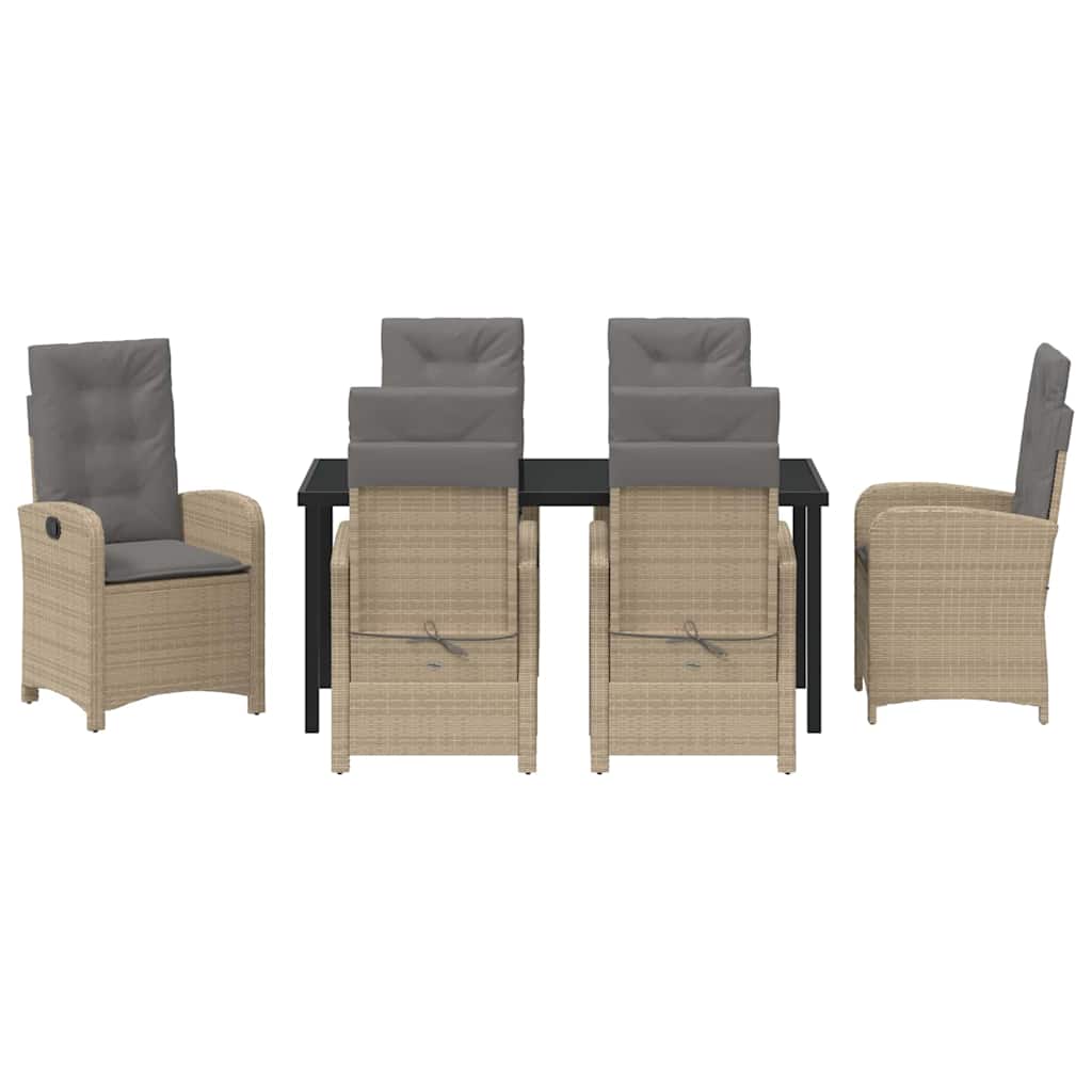 Set da Pranzo per Giardino 7 pcs Beige polyrattan - homemem39