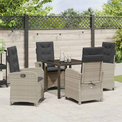Set da Pranzo per Giardino 5 pcs Grigio chiaro polyrattan - homemem39