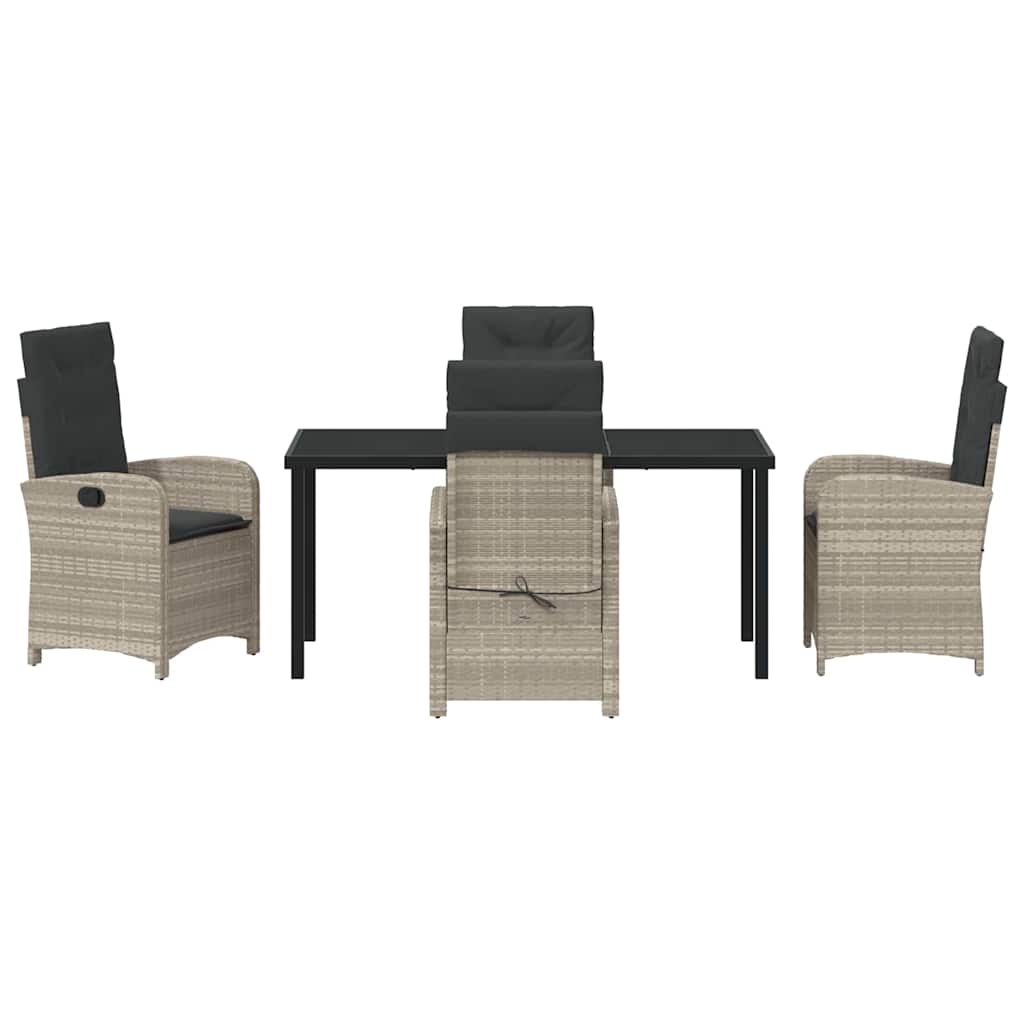 Set da Pranzo per Giardino 5 pcs Grigio chiaro polyrattan - homemem39