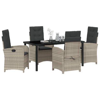 Set da Pranzo per Giardino 5 pcs Grigio chiaro polyrattan - homemem39