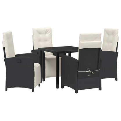 Set da Pranzo per Giardino 5 pcs Nero polyrattan - homemem39