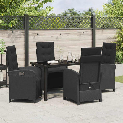 Set da Pranzo per Giardino 5 pcs Nero polyrattan - homemem39