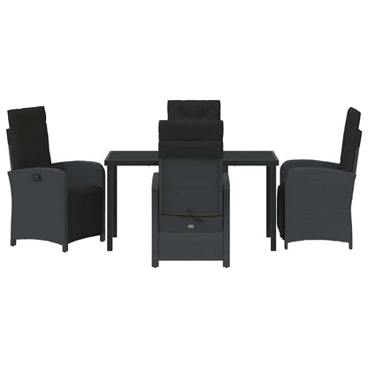 Set da Pranzo per Giardino 5 pcs Nero polyrattan - homemem39