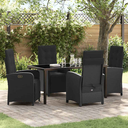 Set da Pranzo per Giardino 5 pcs Nero polyrattan - homemem39