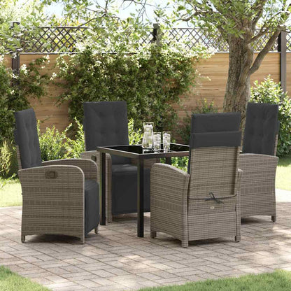 Set da Pranzo per Giardino 5 pcs Grigio polyrattan - homemem39