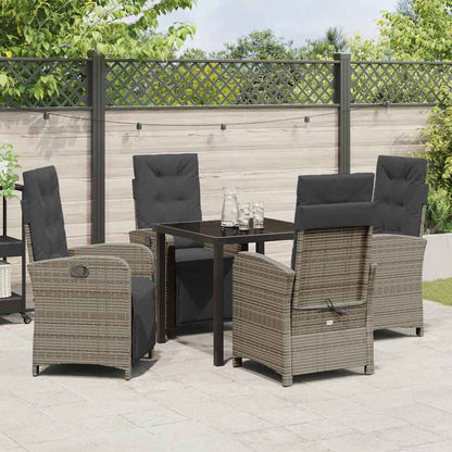 Set da Pranzo per Giardino 5 pcs Grigio polyrattan - homemem39