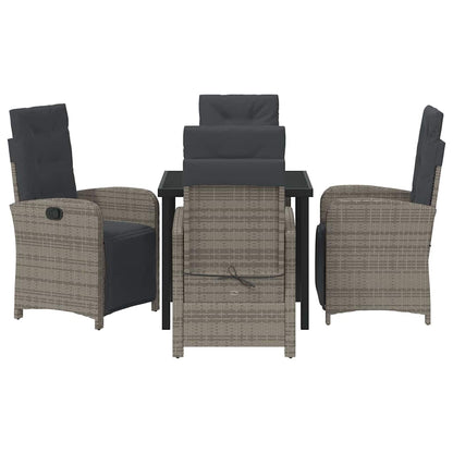 Set da Pranzo per Giardino 5 pcs Grigio polyrattan - homemem39