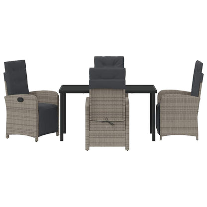 Set da Pranzo per Giardino 5 pcs Grigio polyrattan - homemem39