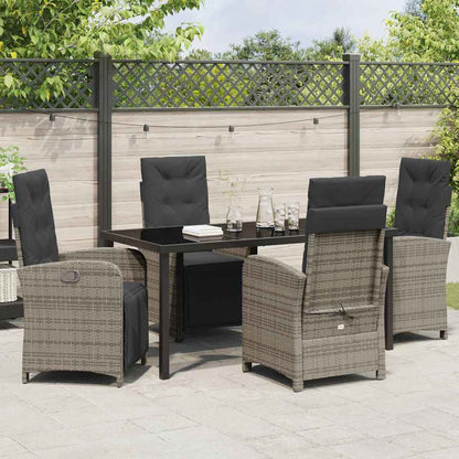 Set da Pranzo per Giardino 5 pcs Grigio polyrattan - homemem39