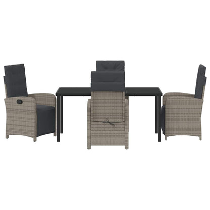 Set da Pranzo per Giardino 5 pcs Grigio polyrattan - homemem39