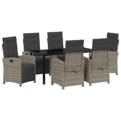 Set da Pranzo per Giardino 7 pcs Grigio polyrattan - homemem39