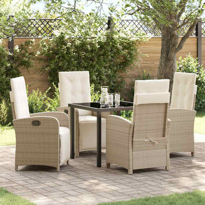Set da Pranzo per Giardino 5 pcs Beige polyrattan - homemem39
