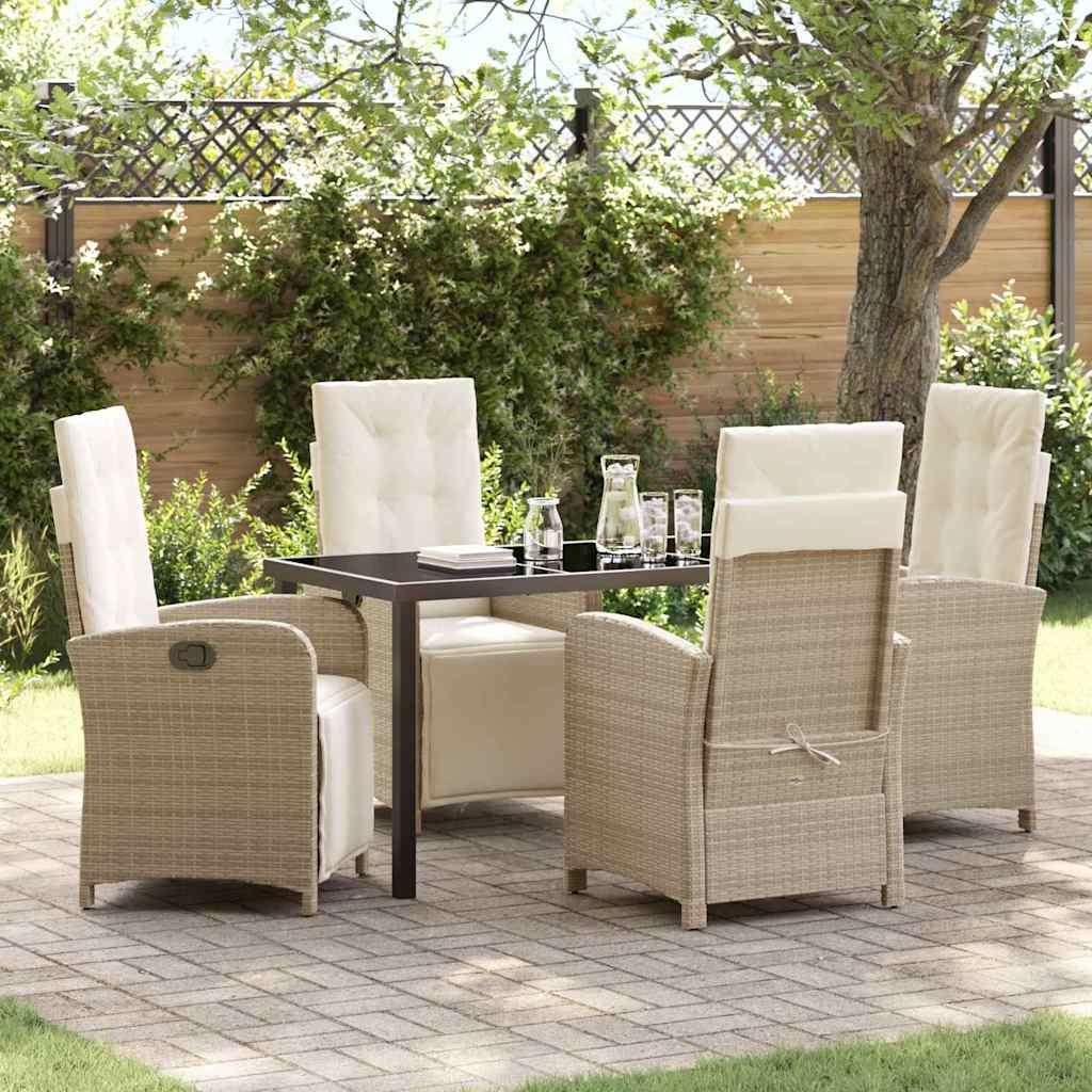 Set da Pranzo per Giardino 5 pcs Beige polyrattan - homemem39