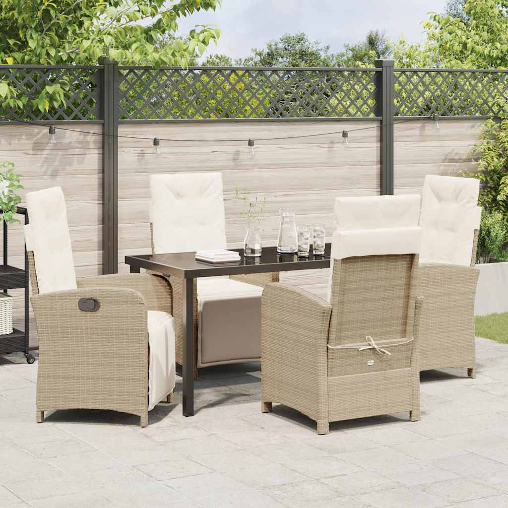 Set da Pranzo per Giardino 5 pcs Beige polyrattan - homemem39