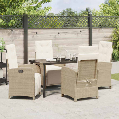 Set da Pranzo per Giardino 5 pcs Beige polyrattan - homemem39
