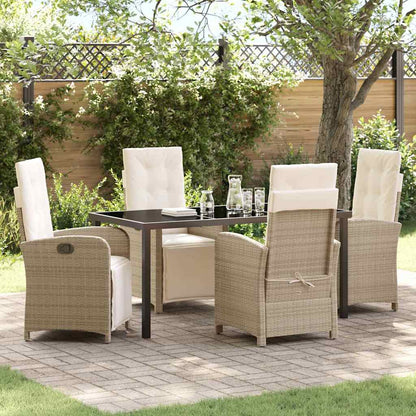 Set da Pranzo per Giardino 5 pcs Beige polyrattan - homemem39