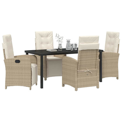 Set da Pranzo per Giardino 5 pcs Beige polyrattan - homemem39