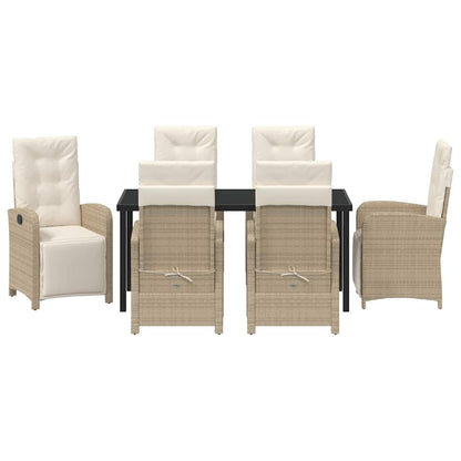 Set da Pranzo per Giardino 7 pcs Beige polyrattan - homemem39