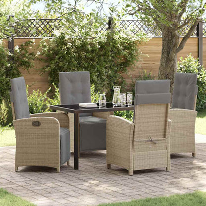 Set da Pranzo per Giardino 5 pcs Beige polyrattan - homemem39