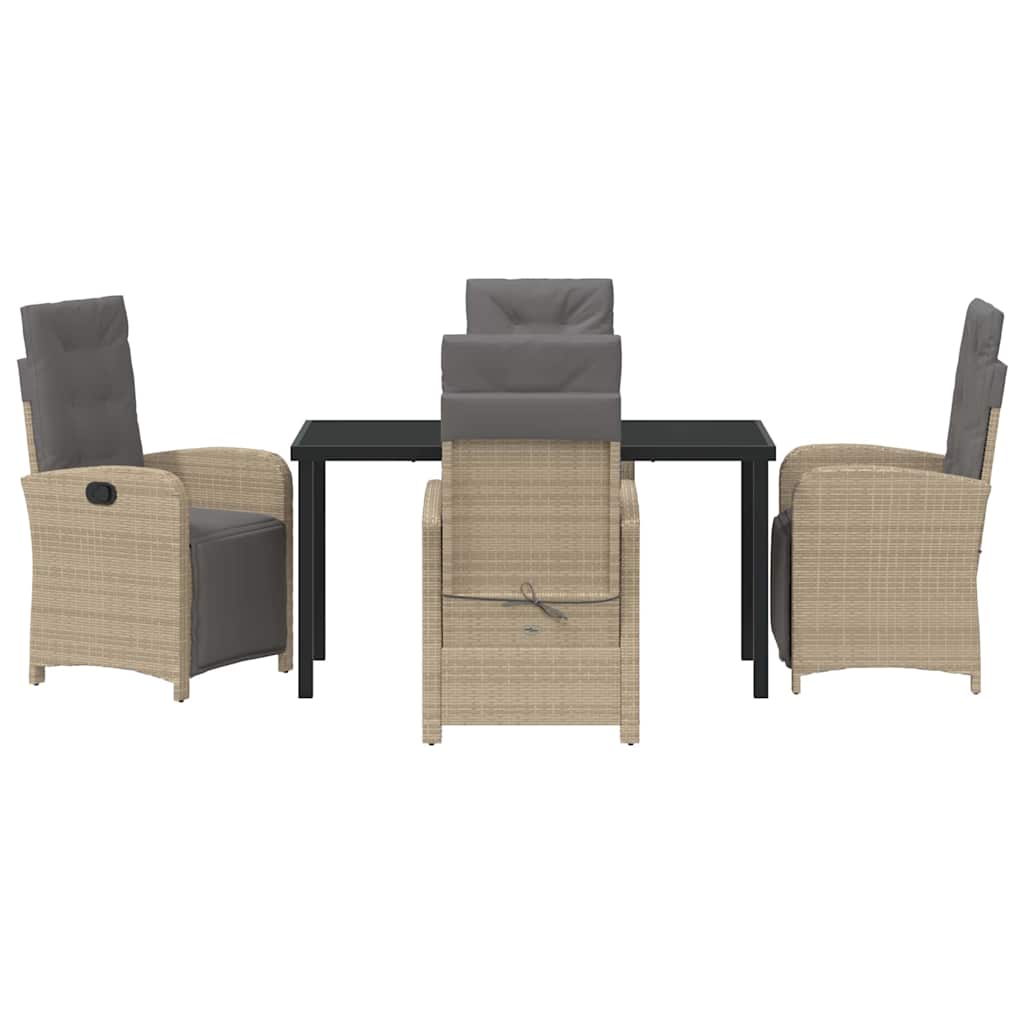 Set da Pranzo per Giardino 5 pcs Beige polyrattan - homemem39