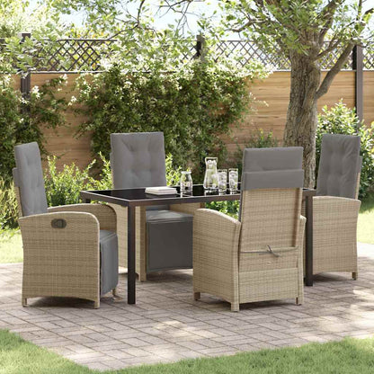 Set da Pranzo per Giardino 5 pcs Beige polyrattan - homemem39