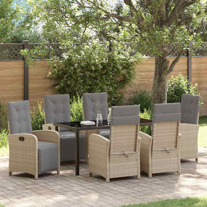 Set da Pranzo per Giardino 7 pcs Beige polyrattan - homemem39