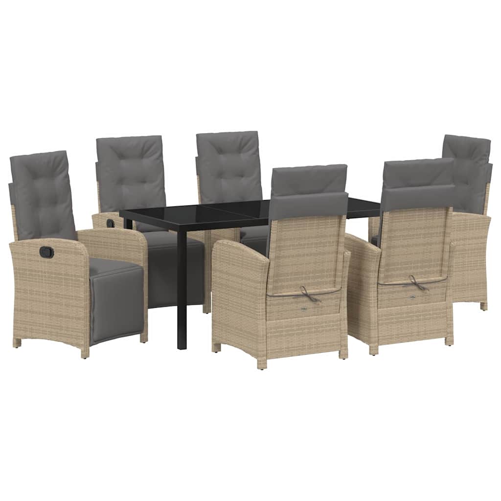 Set da Pranzo per Giardino 7 pcs Beige polyrattan - homemem39