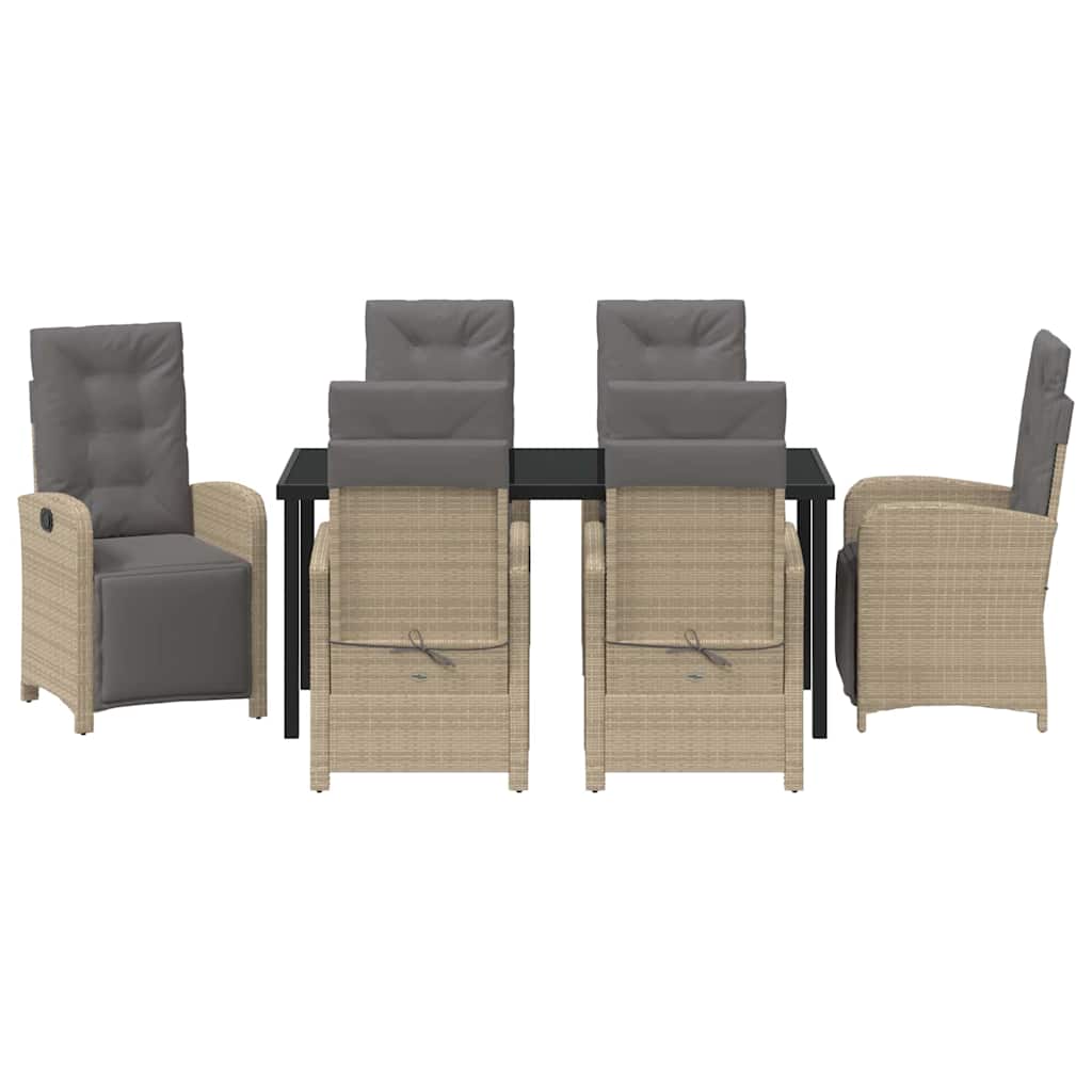 Set da Pranzo per Giardino 7 pcs Beige polyrattan - homemem39