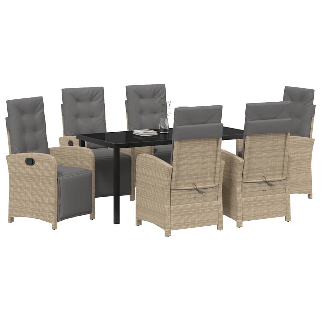 Set da Pranzo per Giardino 7 pcs Beige polyrattan - homemem39