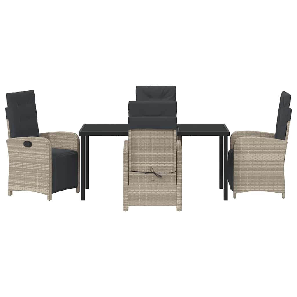 Set da Pranzo per Giardino 5 pcs Grigio chiaro polyrattan - homemem39
