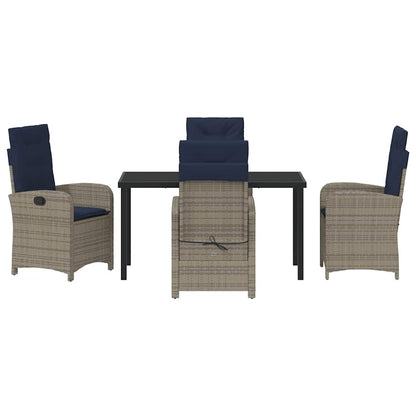 Set da Pranzo per Giardino 5 pcs Grigio polyrattan - homemem39