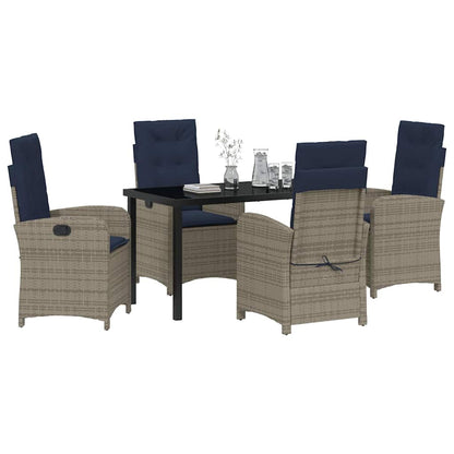 Set da Pranzo per Giardino 5 pcs Grigio polyrattan - homemem39