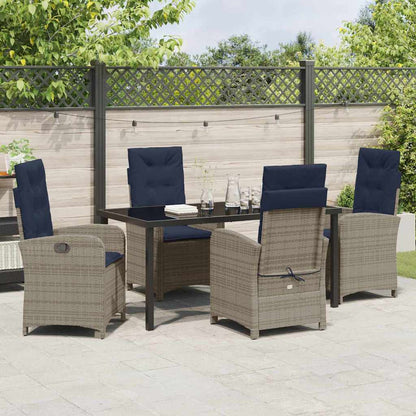 Set da Pranzo per Giardino 5 pcs Grigio polyrattan - homemem39