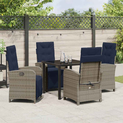 Set da Pranzo per Giardino 5 pcs Grigio polyrattan - homemem39