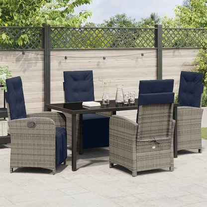 Set da Pranzo per Giardino 5 pcs Grigio polyrattan - homemem39